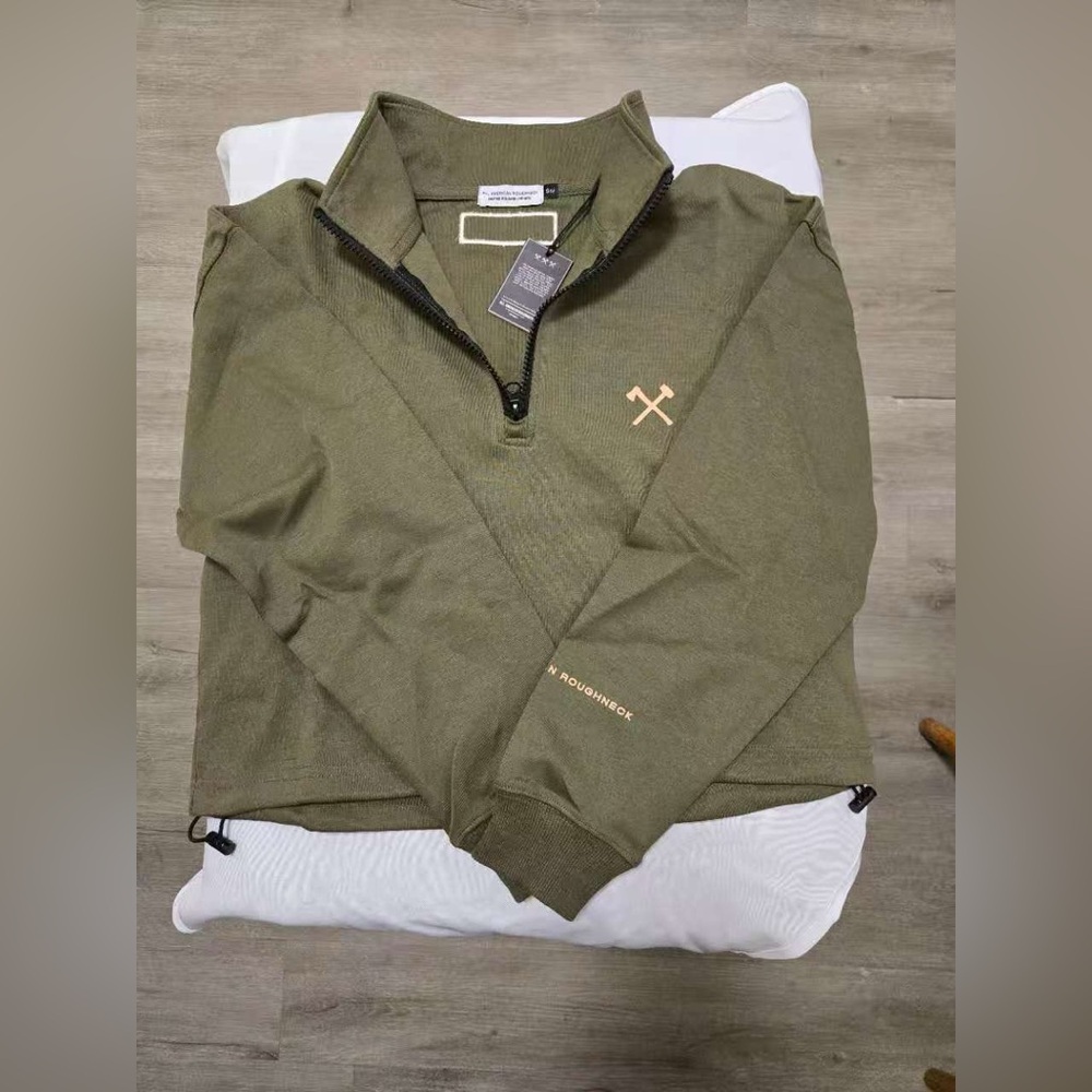 AAR HWMF CROPPED QUARTER ZIP // OLIVE BRIGADE
